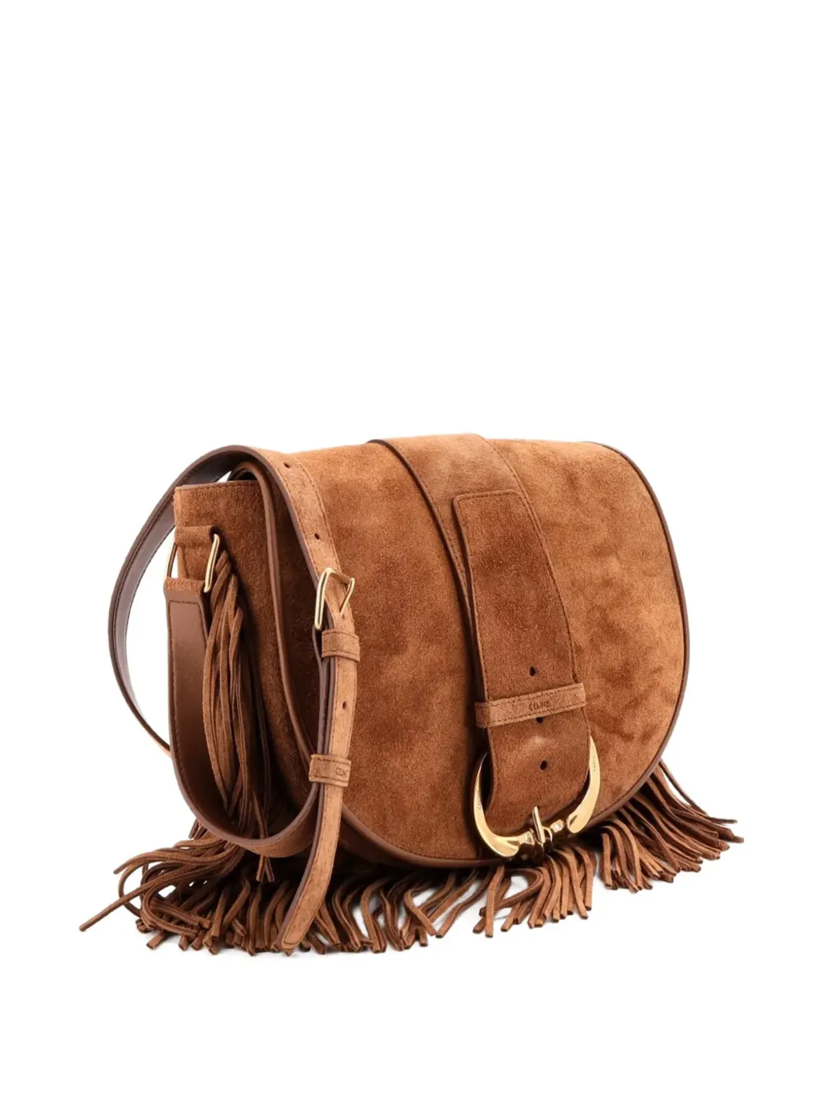 Celine Pre-Owned カマラット フリンジスエード クロスボディバッグ ブラウン - 画像4