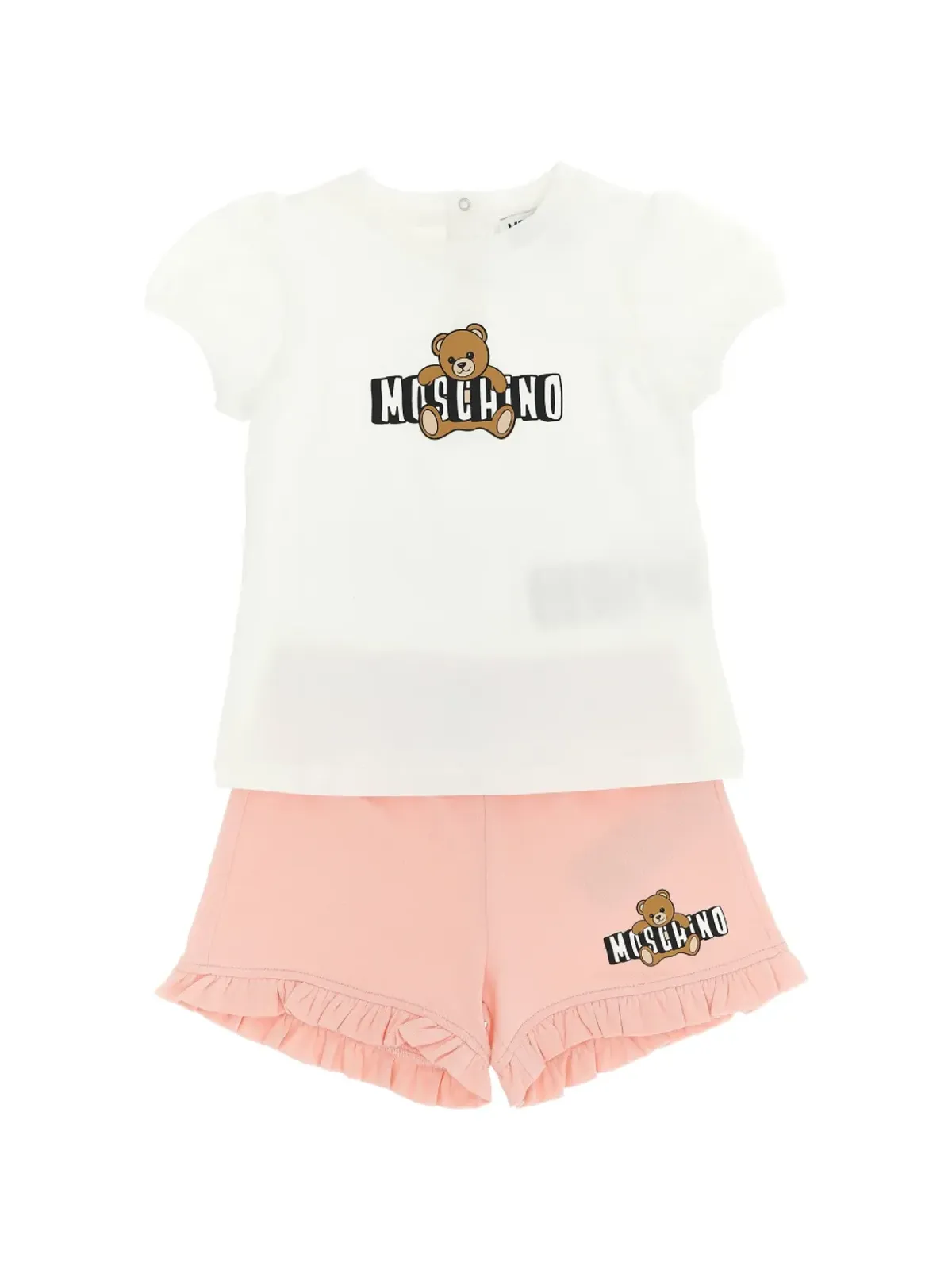 Moschino Kids ベアプリント・フリル付きショーツセット - 画像1
