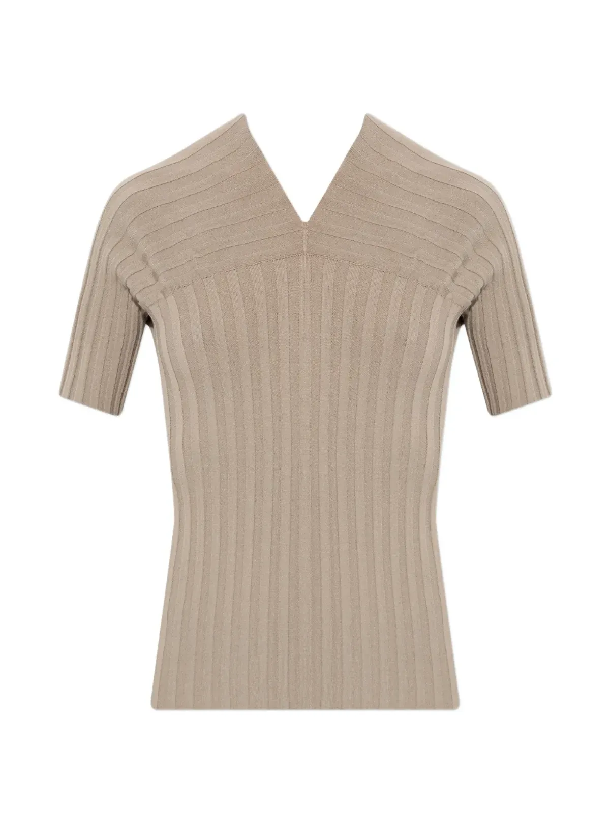 Issey Miyake Vネックリブトップス - 画像1