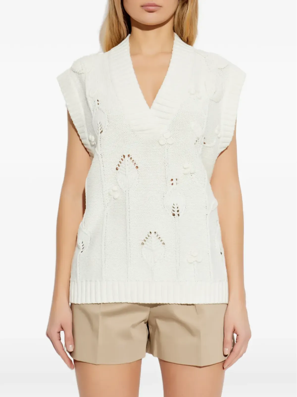 MUNTHE Baburi V-neck knitted vest - 画像3