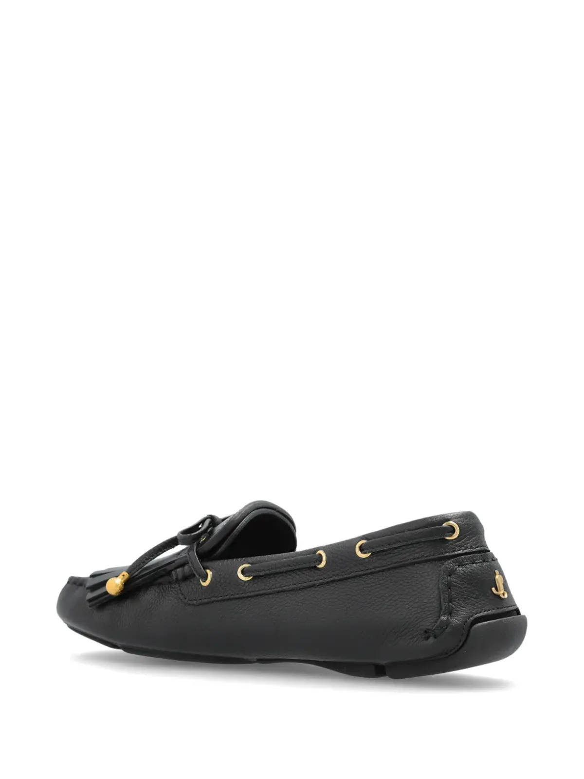 Jimmy Choo マノン タッセル レザー ボートシューズ ブラック - 画像3