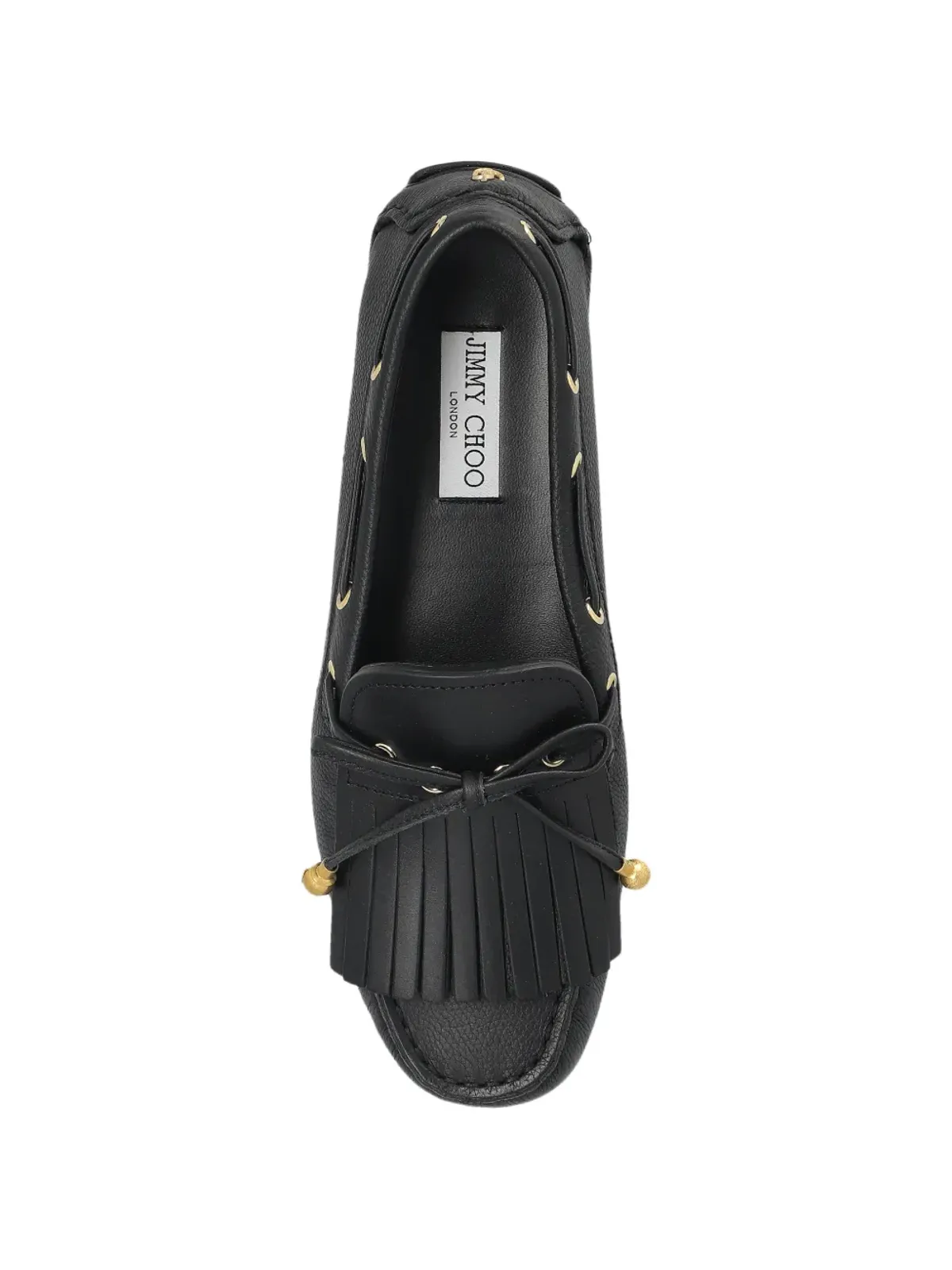 Jimmy Choo マノン タッセル レザー ボートシューズ ブラック - 画像4