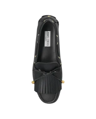 Jimmy Choo マノン タッセル レザー ボートシューズ ブラック - サムネイル4
