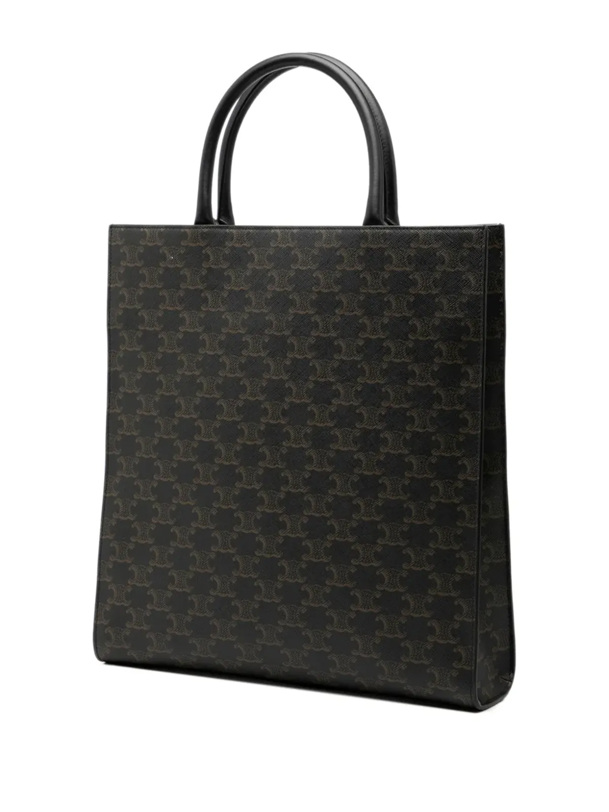 Celine ビンテージ 2023 Triomphe Cabas Tote Satchel - Brown - 画像3