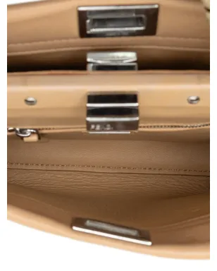 Fendi Pre-Owned ミディアム レザー リボン ホイップステッチ ピーカブー サッチェル - ブラウン - サムネイル5