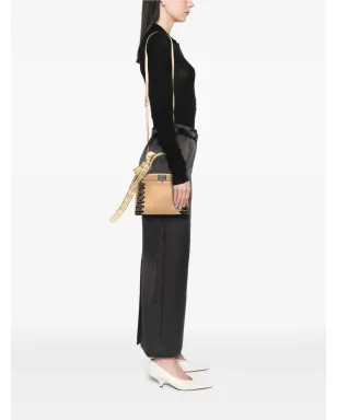 Fendi Pre-Owned ミディアム レザー リボン ホイップステッチ ピーカブー サッチェル - ブラウン - サムネイル2