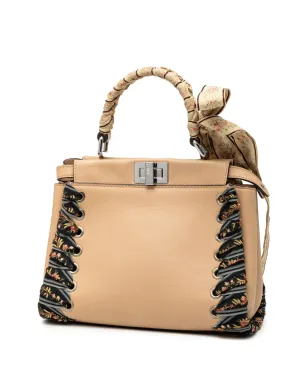 Fendi Pre-Owned ミディアム レザー リボン ホイップステッチ ピーカブー サッチェル - ブラウン - サムネイル3