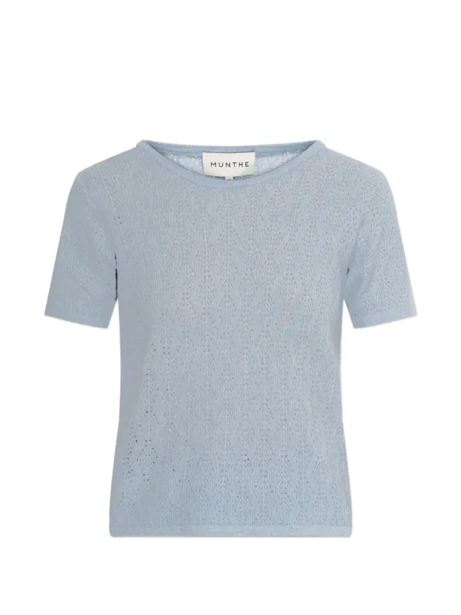 MUNTHE MUNTHE ボイリ ポイントエット編み Tシャツ ブルーの商品画像