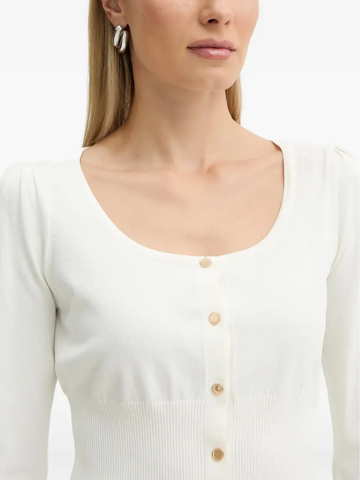 FRACOMINA scoop-neck cardigan - White - 画像4