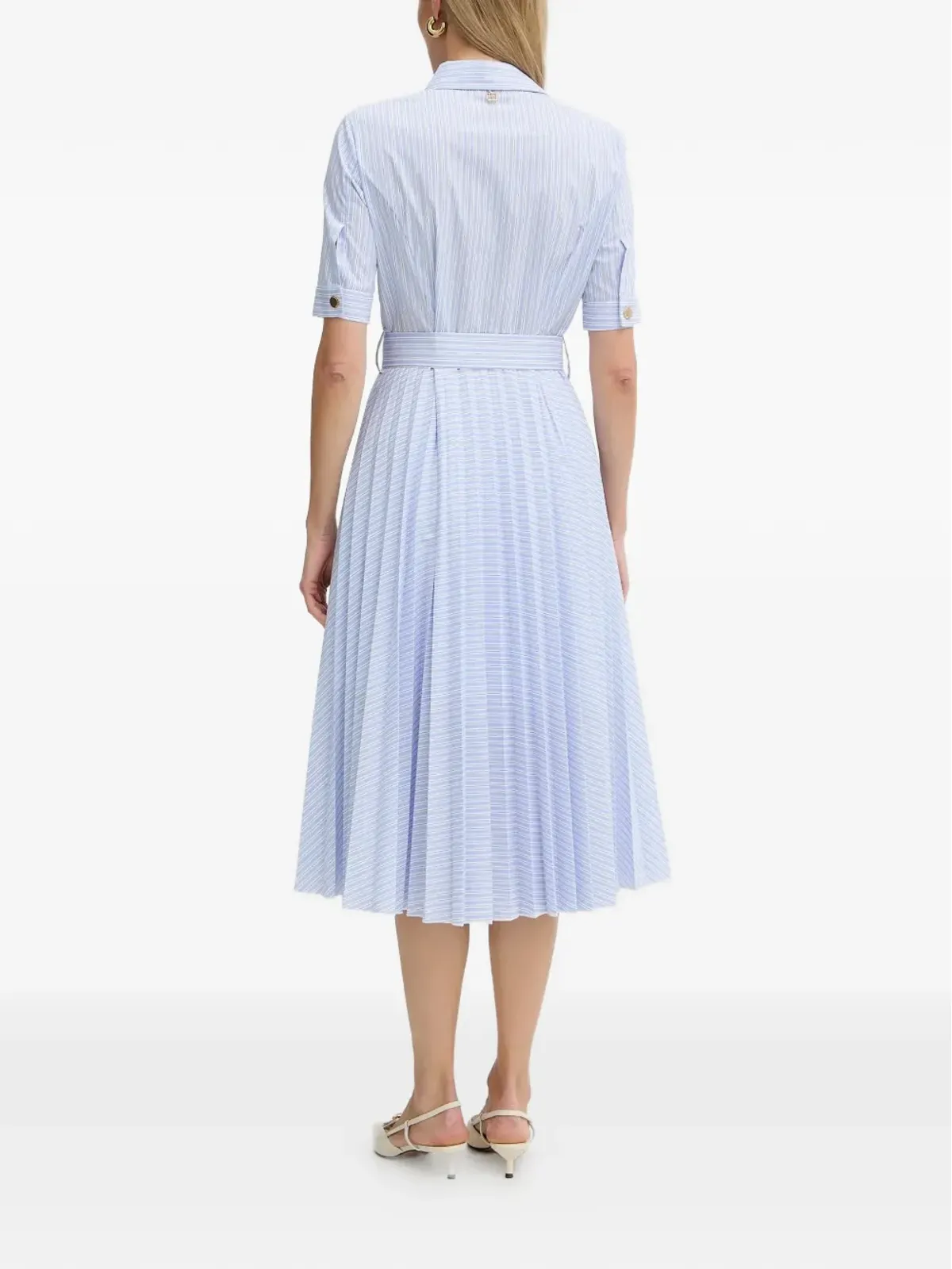 FRACOMINA striped belted midi dress - Blue - 画像3