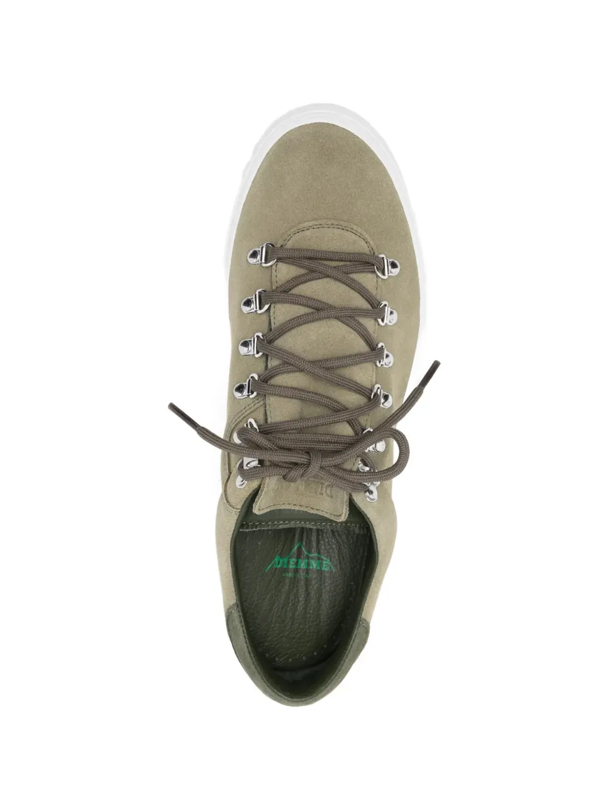 Diemme マロスティカ スエード レースアップスニーカー グリーン - 画像4