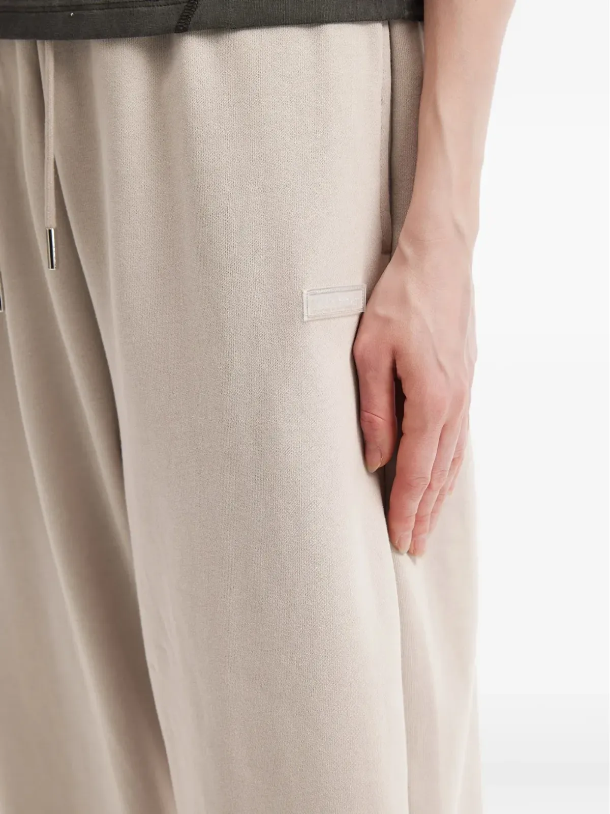 Mini Cream drawstring wide-leg trousers - 画像5