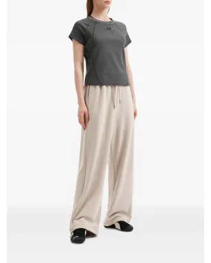 Mini Cream drawstring wide-leg trousers - サムネイル2