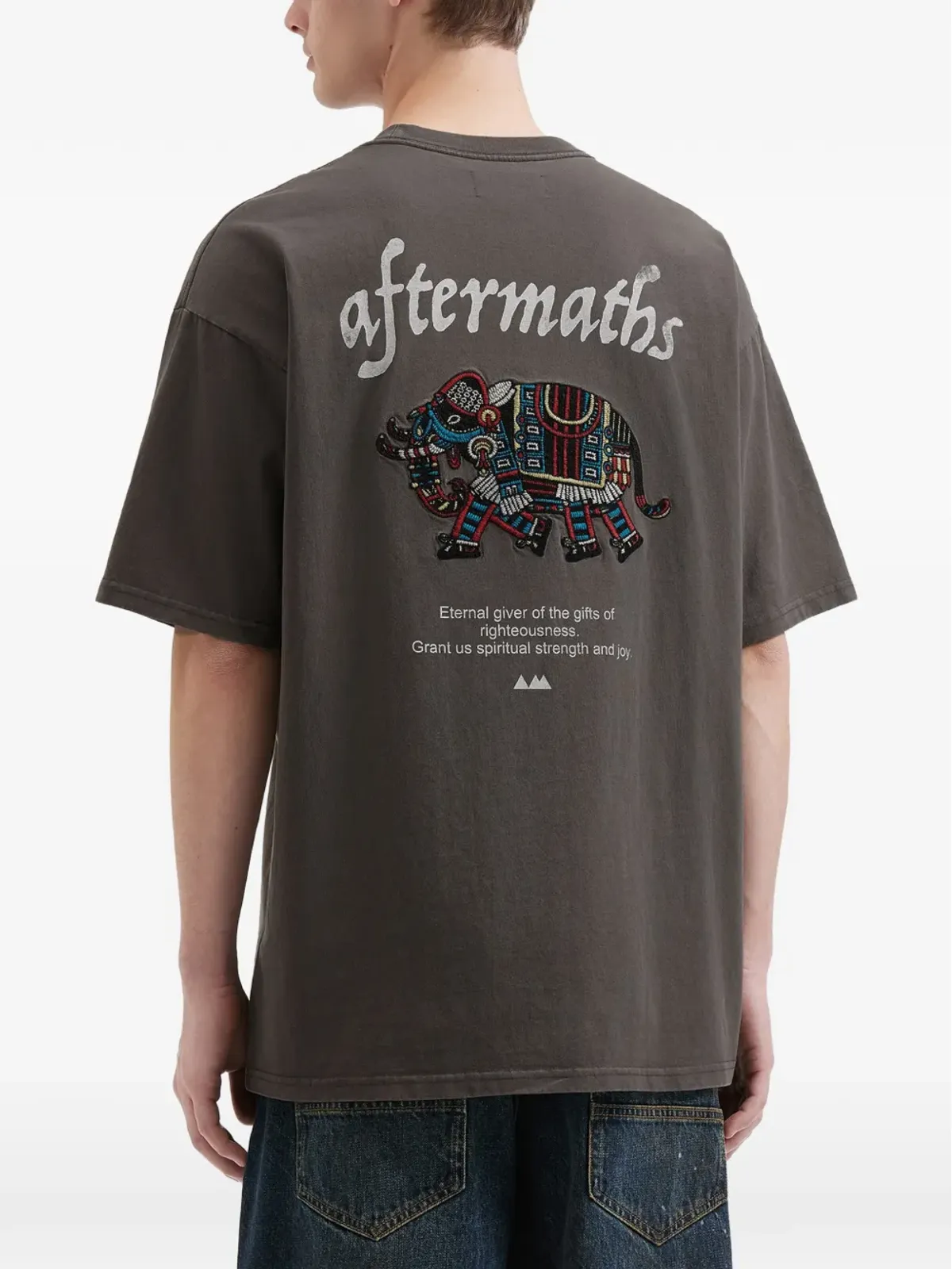 aftermaths エレファント刺繍入り Tシャツ - 画像4