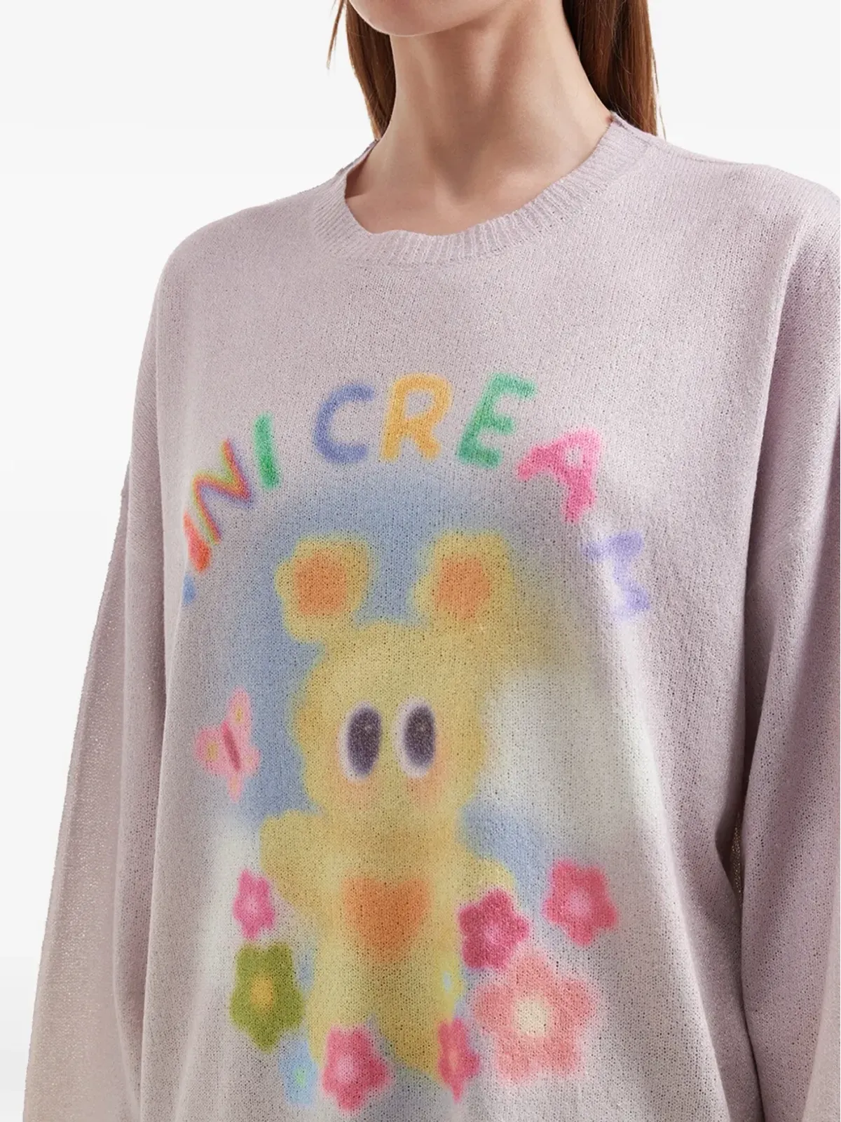 Mini Cream グラフィックプリントセーター - 画像5