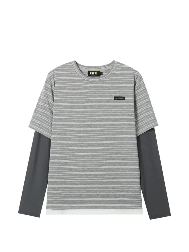 Mini Cream Mini Cream layered T-shirt - Greyの商品画像