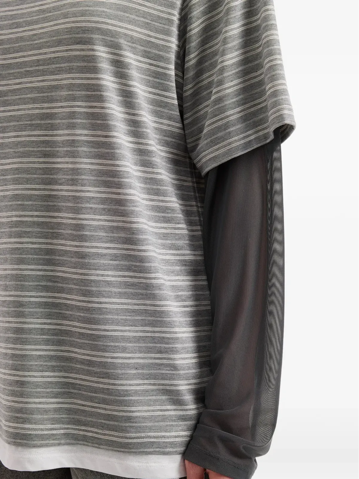 Mini Cream layered T-shirt - Grey - 画像5