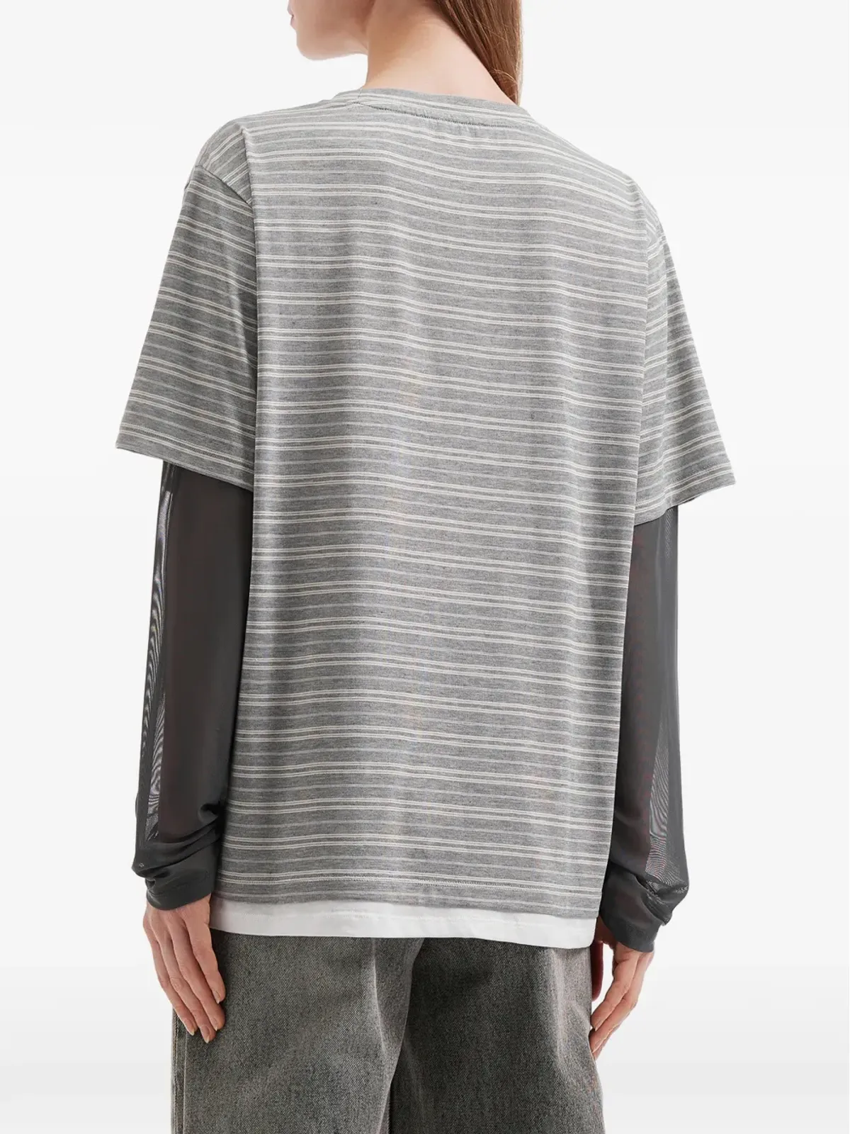 Mini Cream layered T-shirt - Grey - 画像4