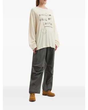 Mini Cream lettering-print T-shirt - Neutrals - サムネイル2