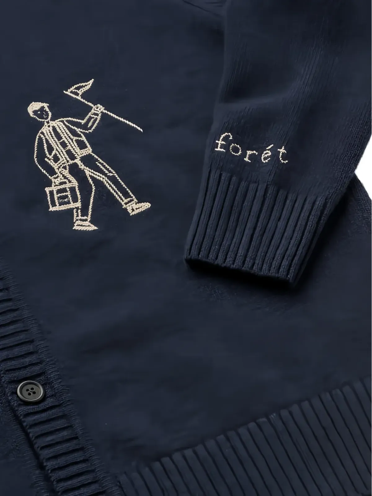 Foret 鳥の刺繍カーディガン - 画像3