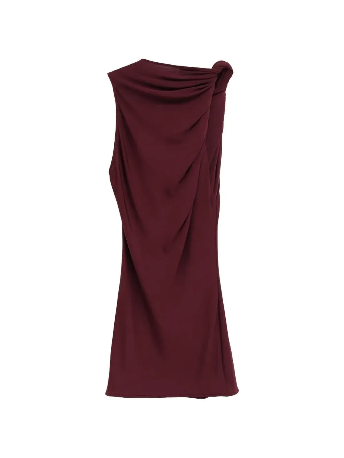 Atlein knotted draped top - Red - 画像2