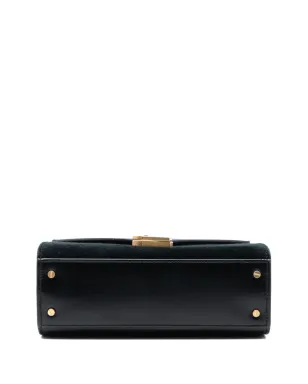 Saint Laurent Pre-Owned 2019年 ミニ スエード レオパードプリント モノグラム Cassandra トップハンドバッグ - ブラック - サムネイル4
