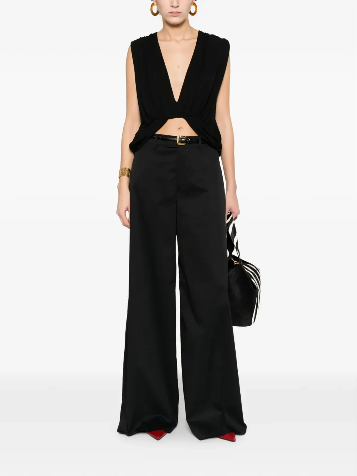 Berwich Nina palazzo pants - Black - 画像2