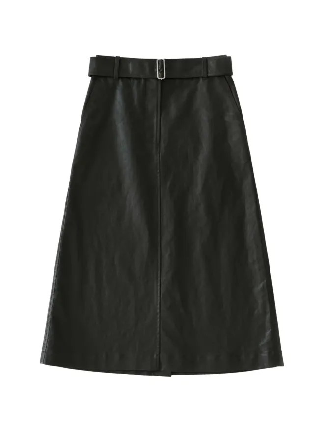 Studio Nicholson Studio Nicholson Grasse A-line midi skirt - Blackの商品画像