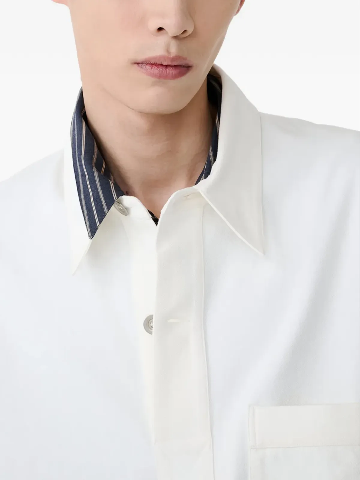 Studio Nicholson Stowe ツーボタンシャツ ホワイト - 画像5
