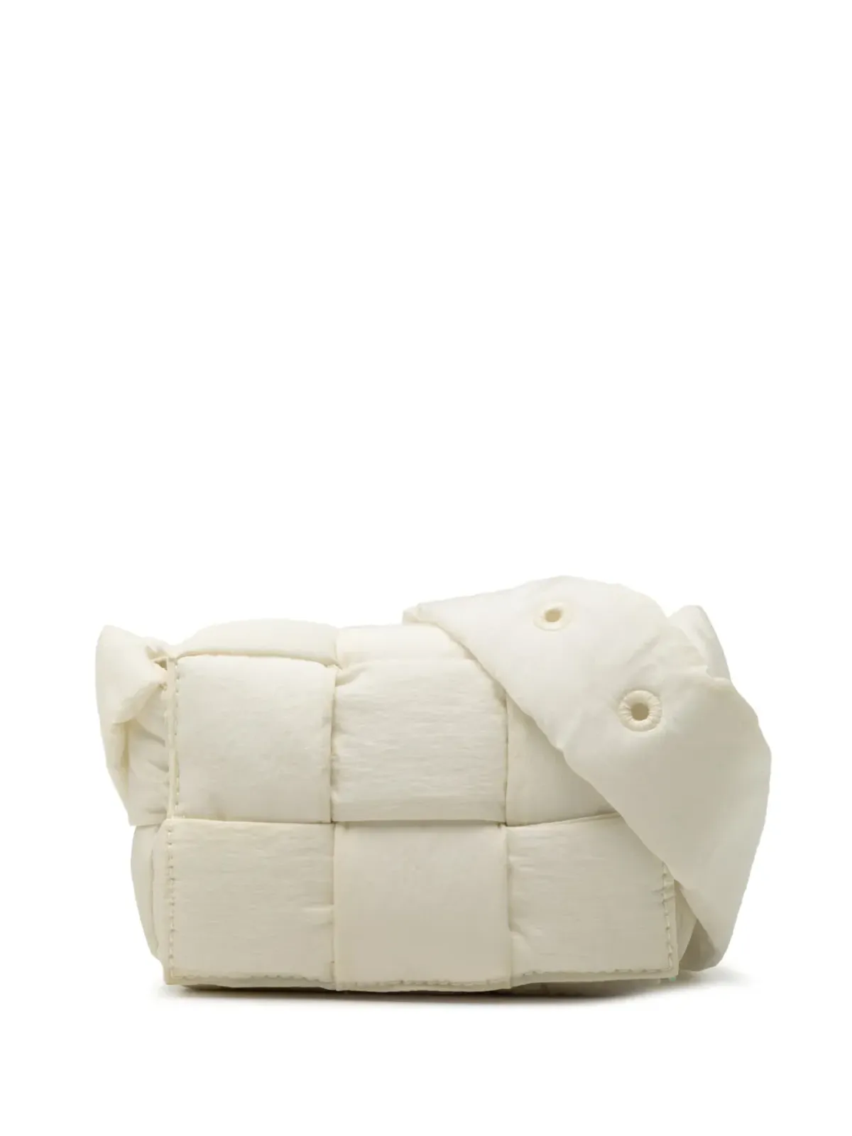 Bottega Veneta ビンテージ Candy Nylon Intrecciato Padded Tech Cassette クロスボディバッグ - White - 画像1
