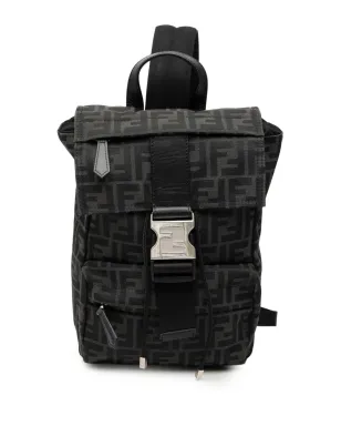 Fendi Pre-Owned 小型ズッカ キャンバス フェンディネス バックパック - ブラック - サムネイル1