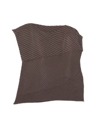Issey Miyake プリーツ Tシャツ - ブラウン - サムネイル1