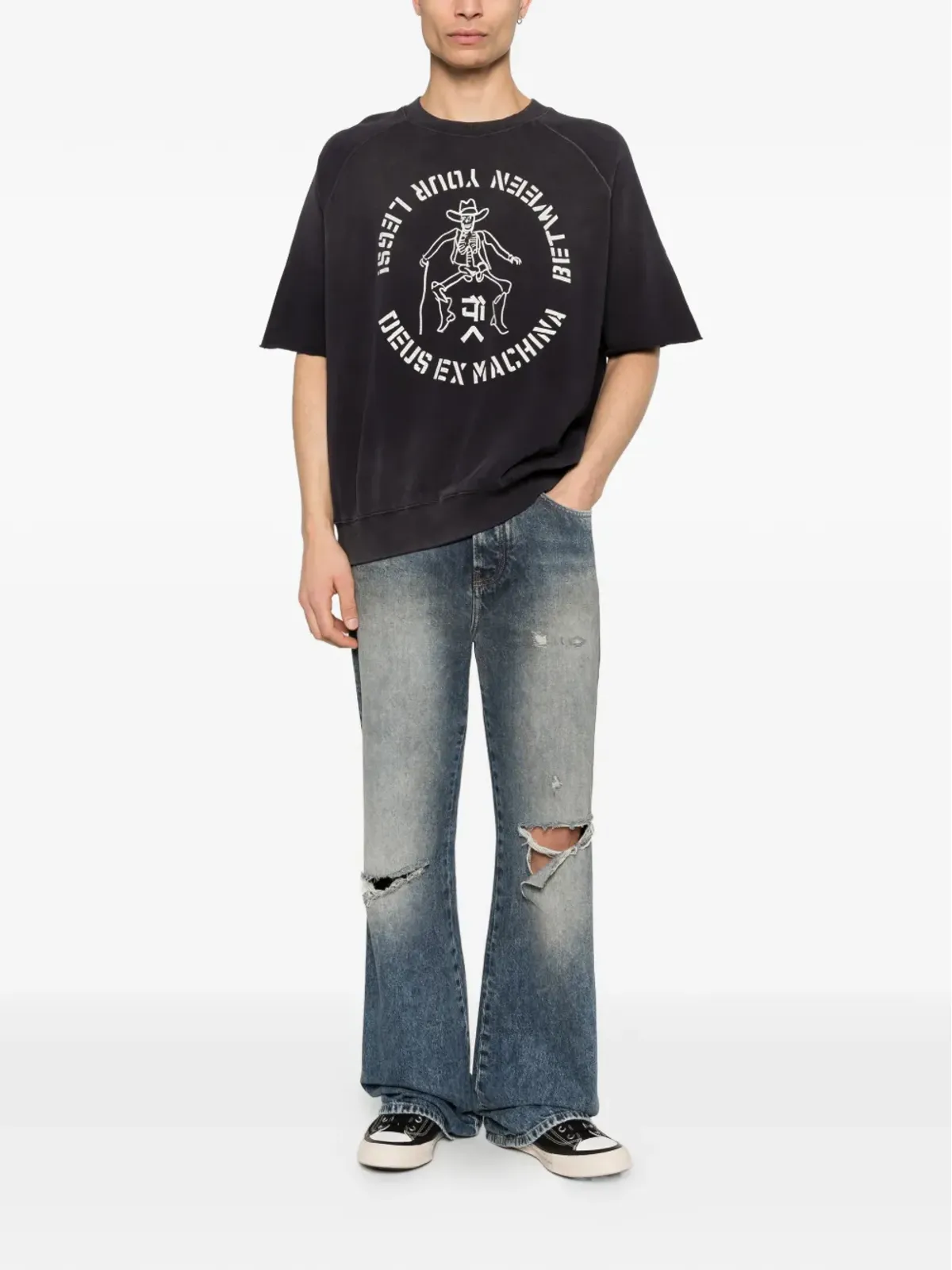 Deus Ex Machina プリント入り丸首Tシャツ - 画像2