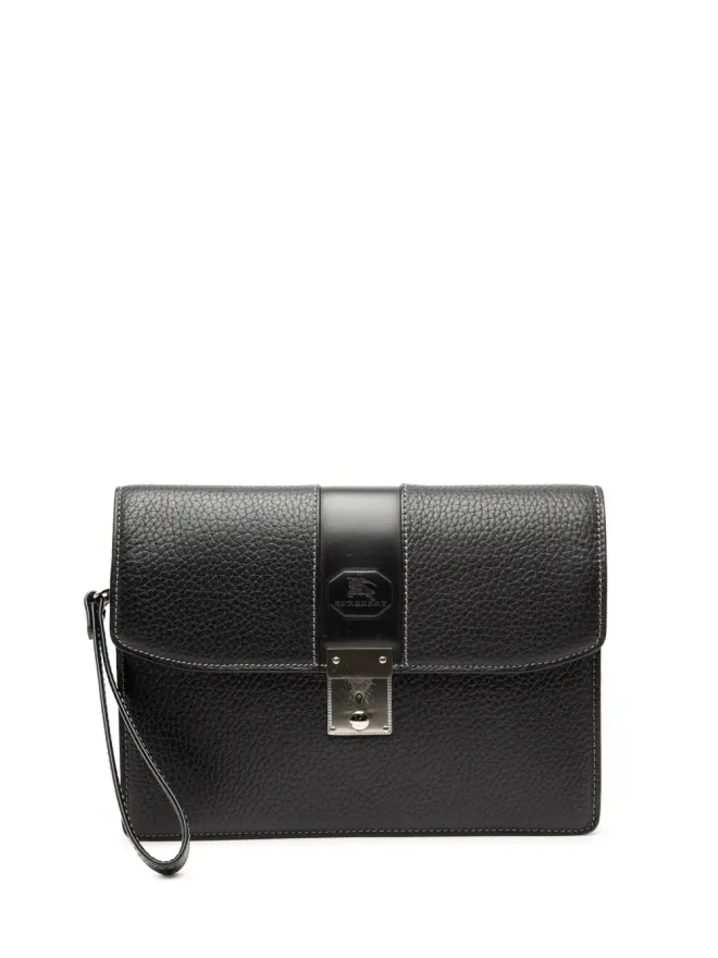 Burberry Pre-Owned Burberry Pre-Owned カーフレザー クラッチバッグ ブラックの商品画像