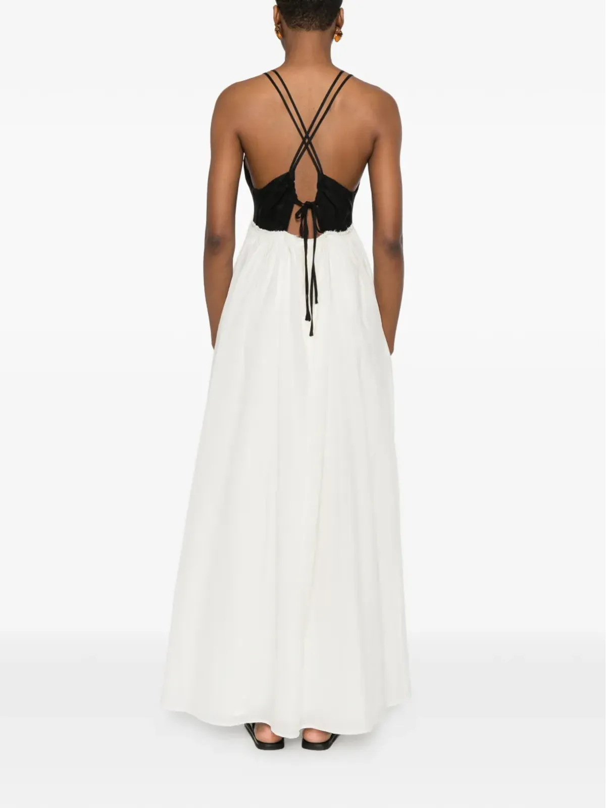 Eleh V-neck maxi dress - Vネック マキシドレス（ホワイト） - 画像4