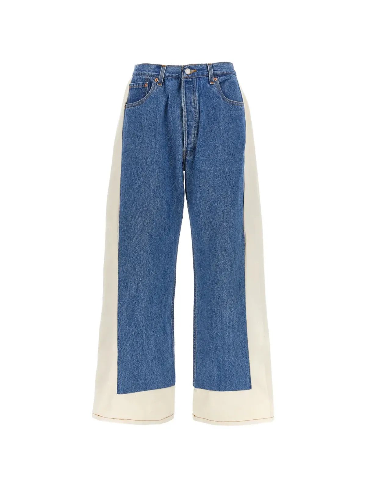 B SIDES カスタム Levi's リワーク スロウ コットン ジーンズ - ブルー - 画像1