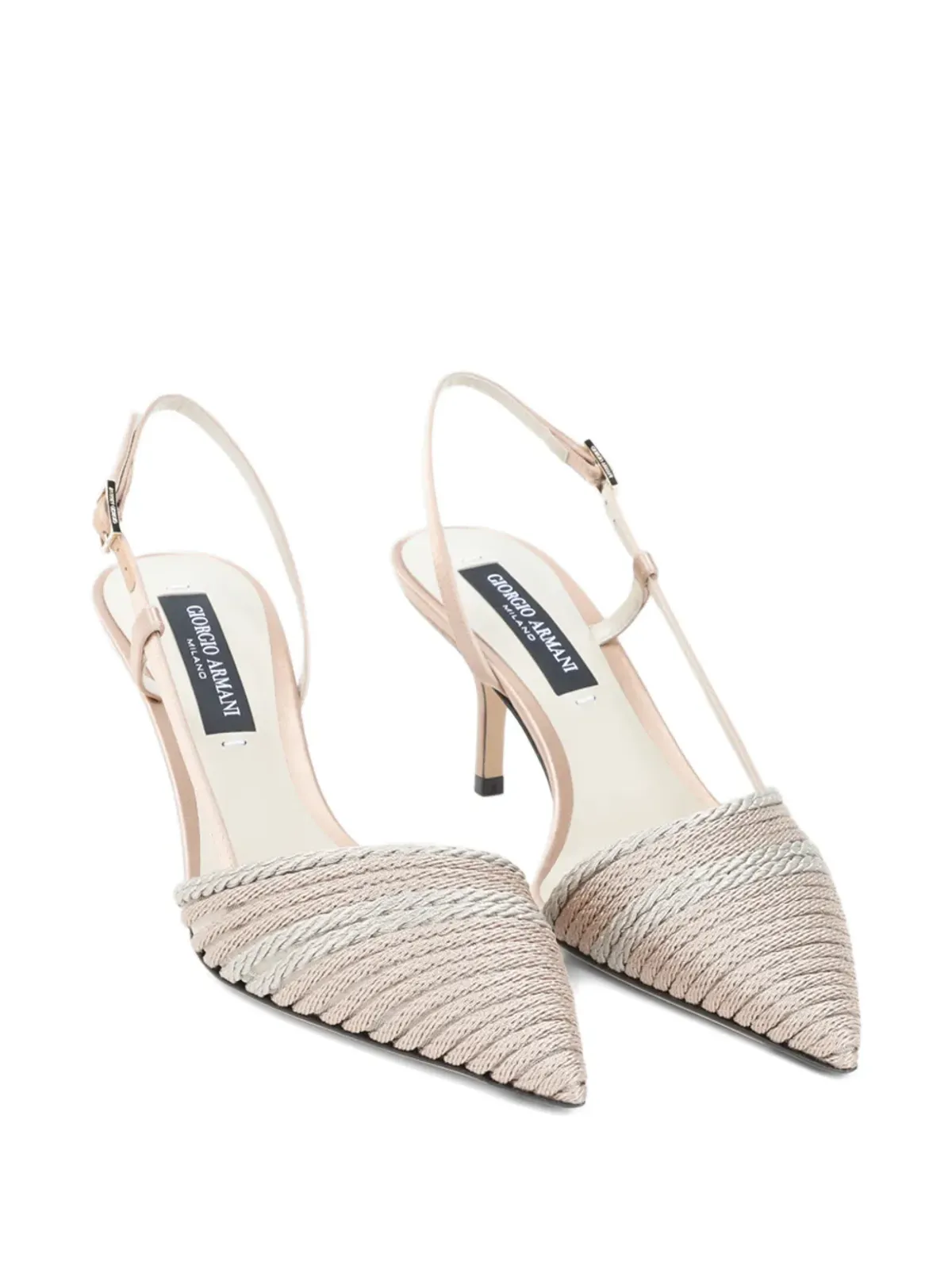 Giorgio Armani 編み込みスリングバックパンプス - 画像2