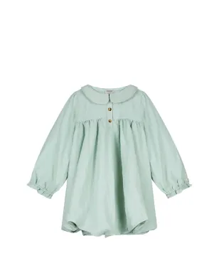 Donsje ruffled collared dress - Green - サムネイル1