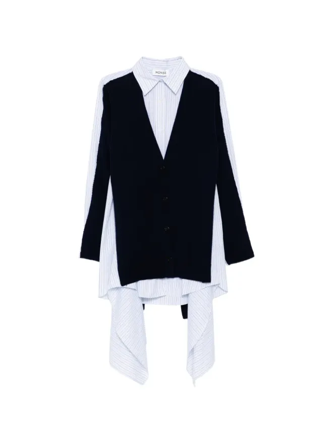 Monse Monse コンボニットシャツドレス ブルーの商品画像