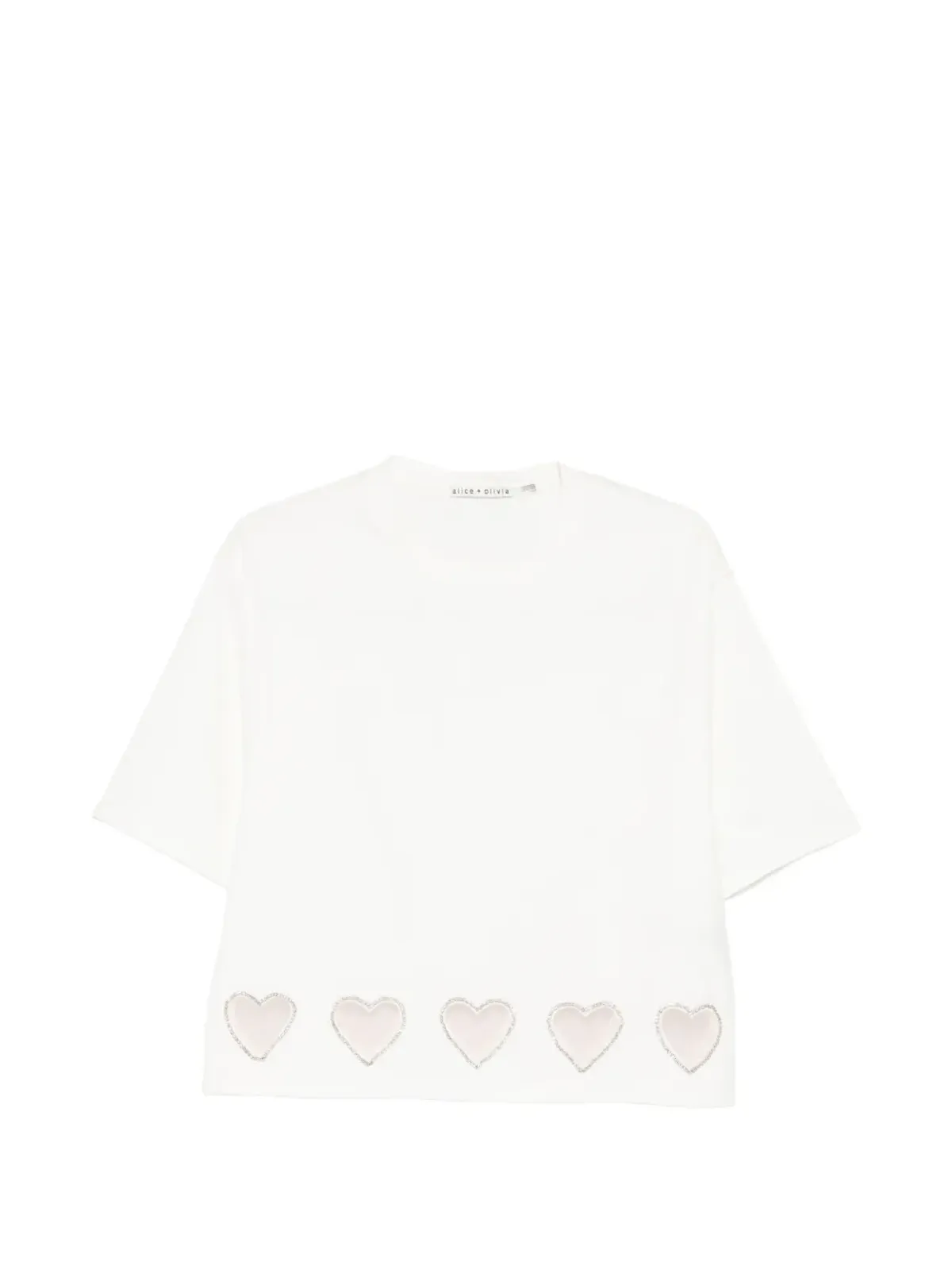 alice + olivia エヴァン クリスタルハーツ カットアウト Tシャツ - 画像1