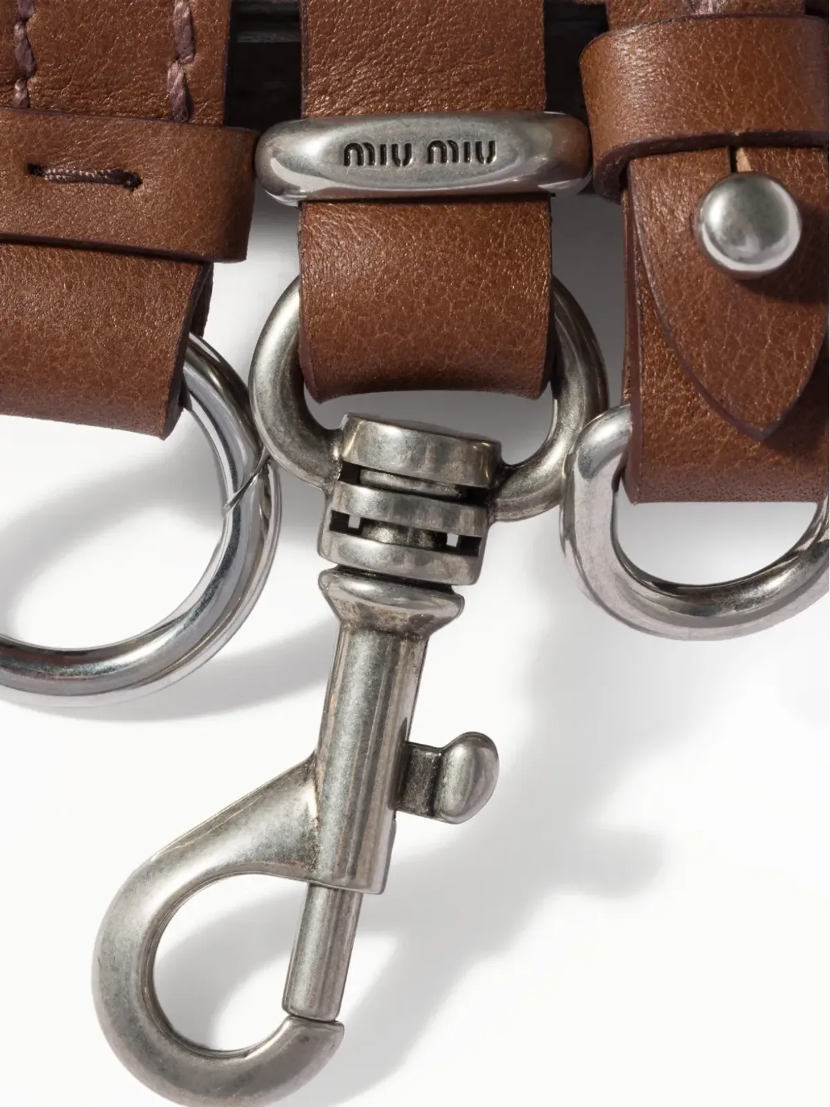 Miu Miu ロゴディテール レザーベルト - 画像2
