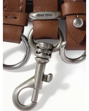 Miu Miu ロゴディテール レザーベルト - サムネイル2