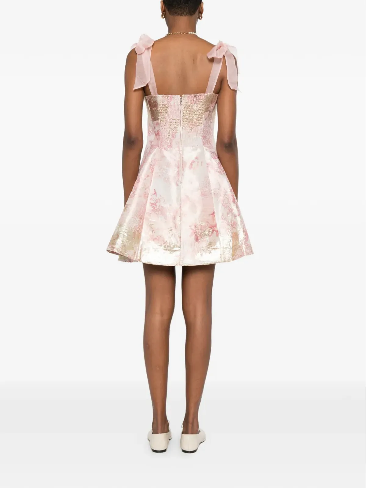 alice + olivia 夏のリボン花柄ミニドレス - 画像4
