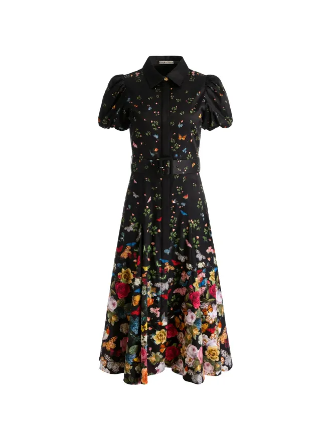 Alice + Olivia alice + olivia ヘンリエッタ フローラル ベルト付き ミディドレスの商品画像