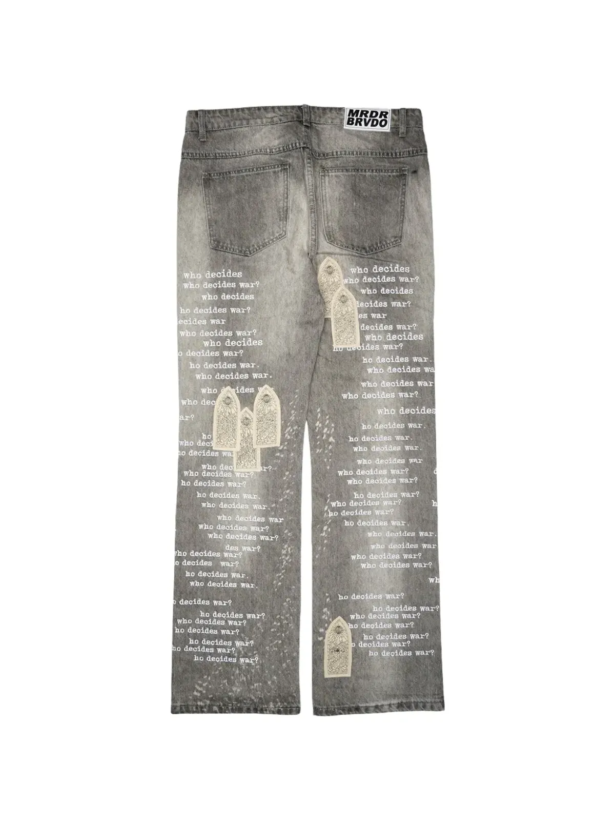 Who Decides War scripture bootcut jeans - 画像2