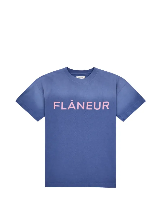 FLANEUR FLÂNEUR ロゴプリントフェード加工Tシャツの商品画像