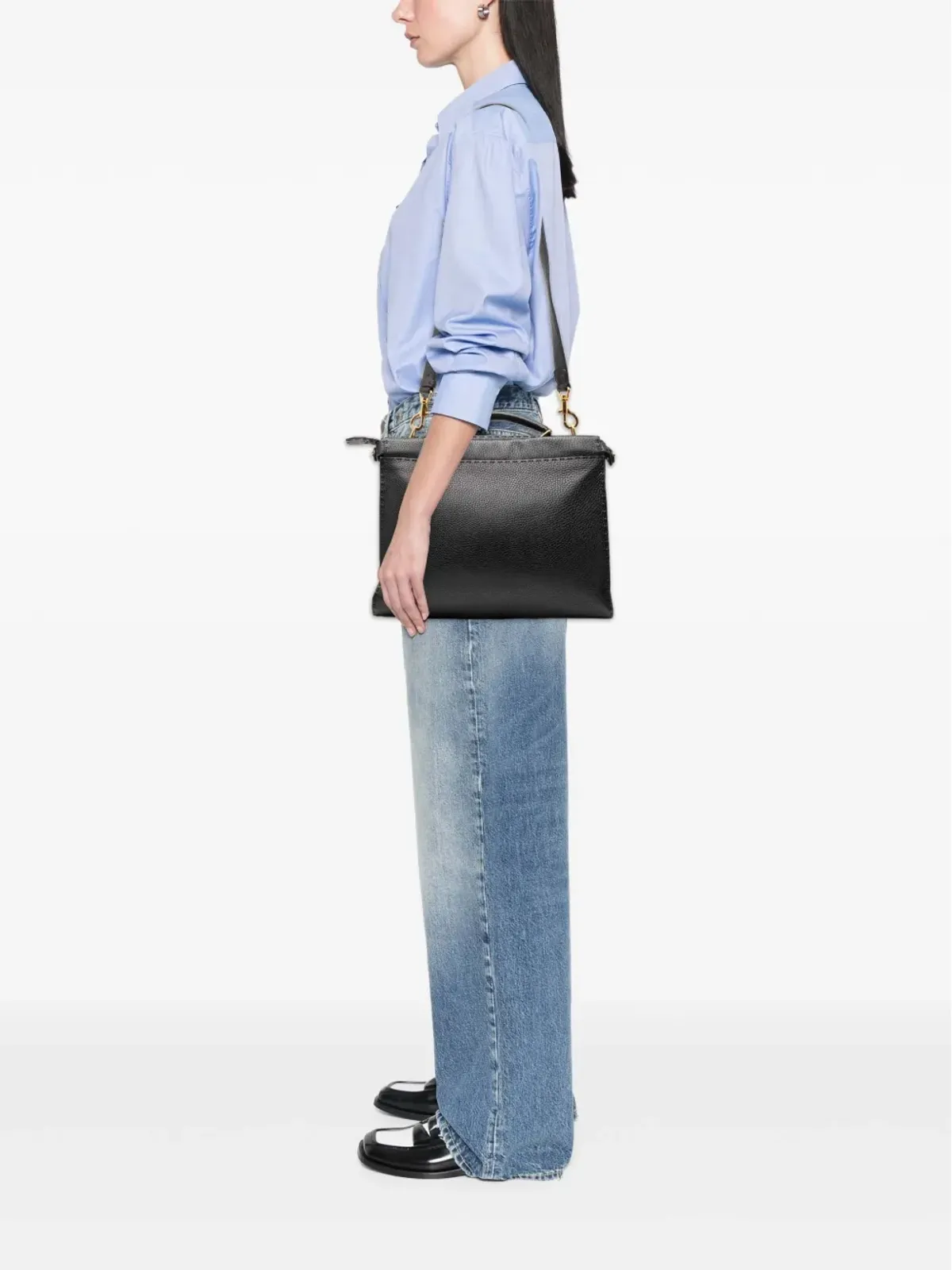 Fendi Pre-Owned 大型レザー Selleria Monster Peekaboo Iconic Fit バッグ ビジネスバッグ - 画像2