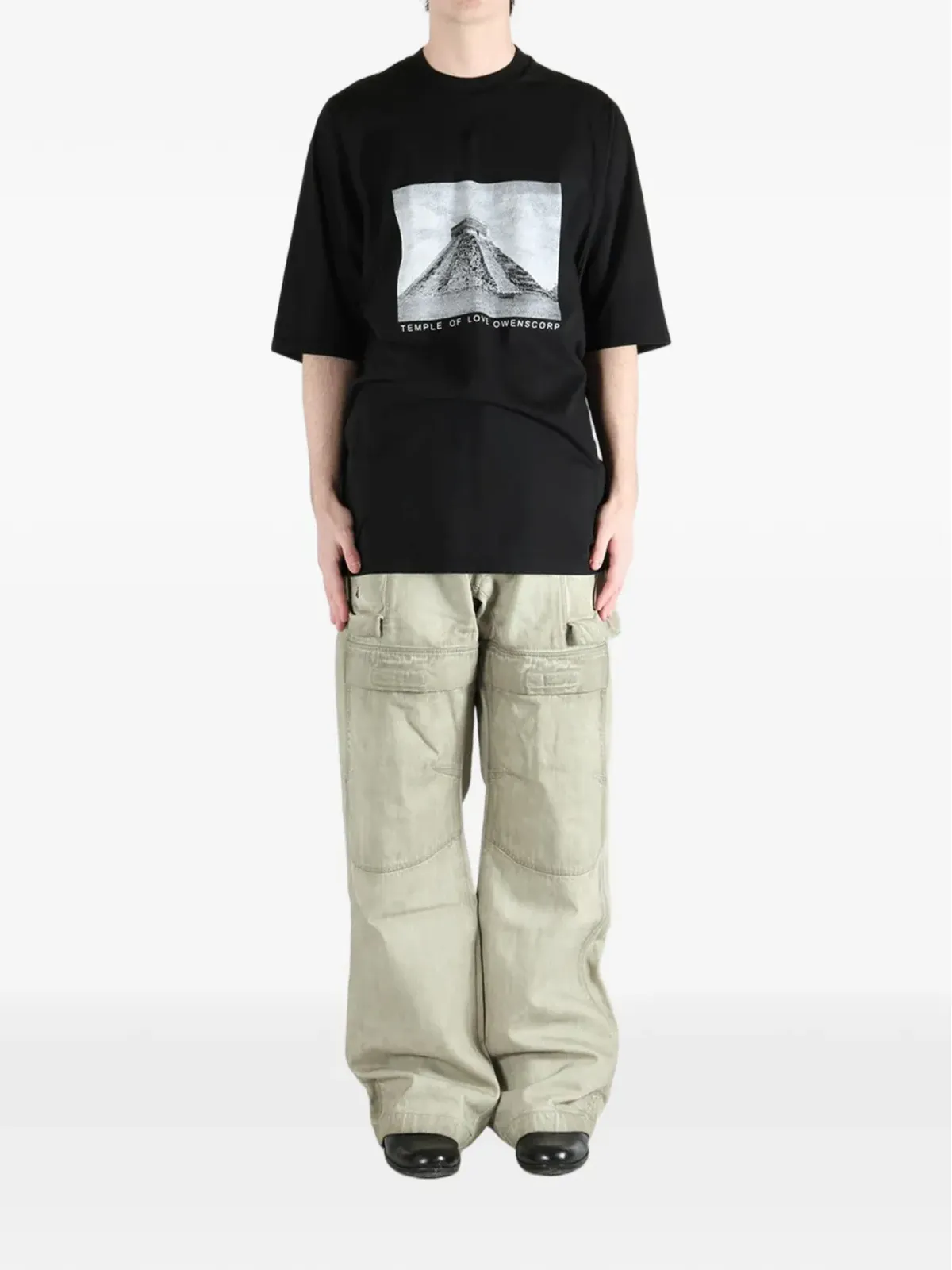 Rick Owens DRKSHDW プリントディテール 半袖Tシャツ ブラック - 画像2