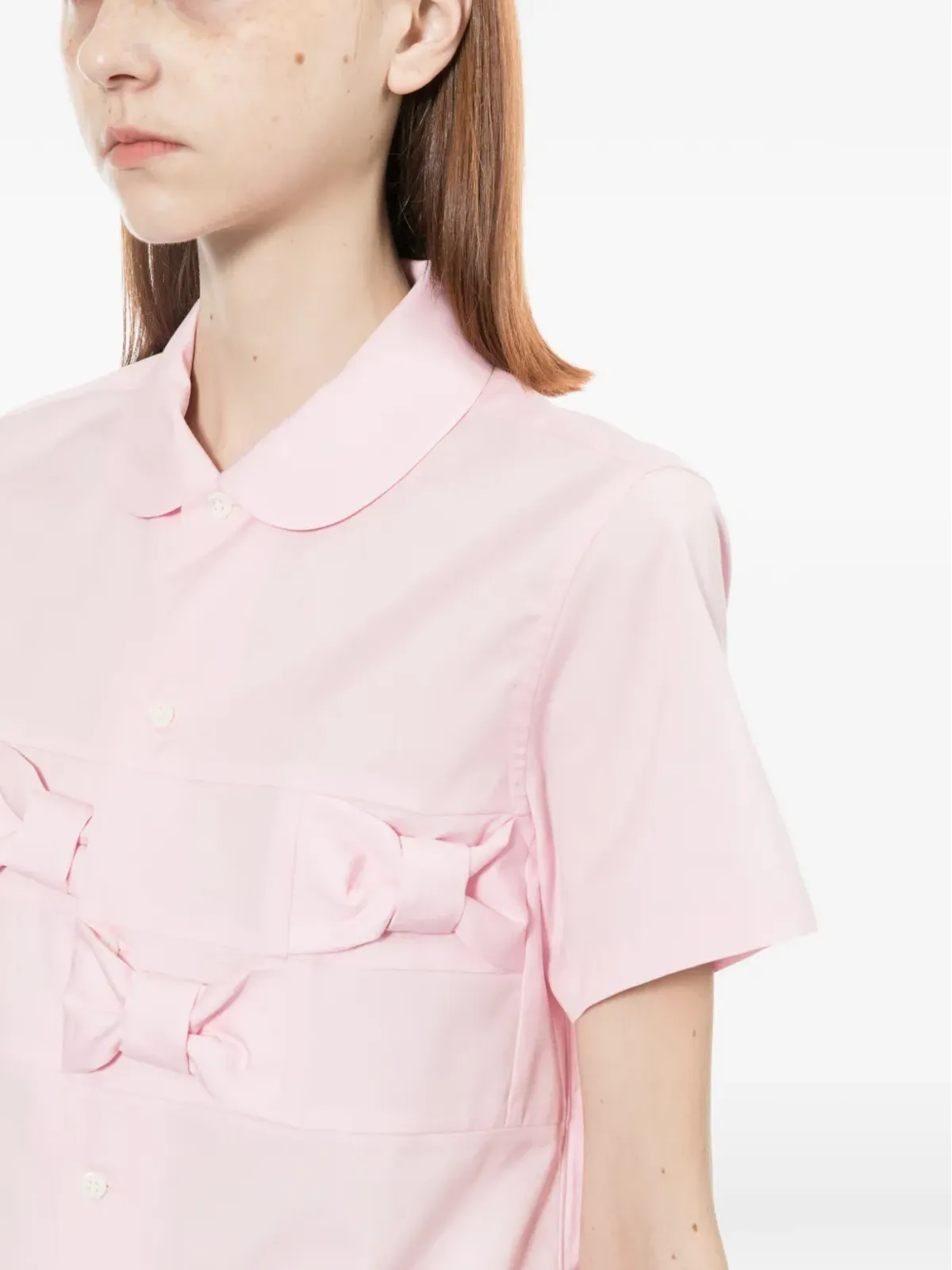 Comme Des Garçons Girl ボウタイ付き半袖シャツ - 画像5