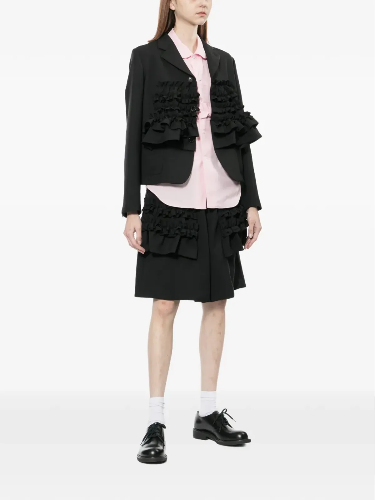 Comme Des Garçons Girl ボウタイ付き半袖シャツ - 画像2
